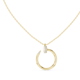 Front view of a round lab grown diamond pendant in 14k gold, showcasing a brilliant solitaire gemstone and exquisite craftsmanship.
