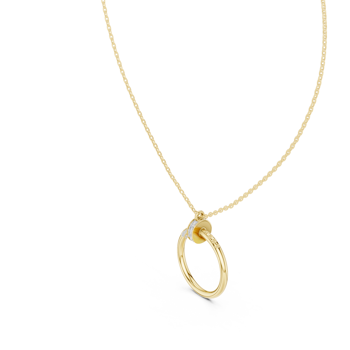 Side profile highlighting the ~1.6mm thin bail, elegant setting height, and durable 10k solid gold craftsmanship for a refined and secure everyday profile.