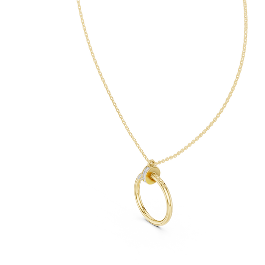 Side profile highlighting the ~1.6mm thin bail, elegant setting height, and durable 10k solid gold craftsmanship for a refined and secure everyday profile.