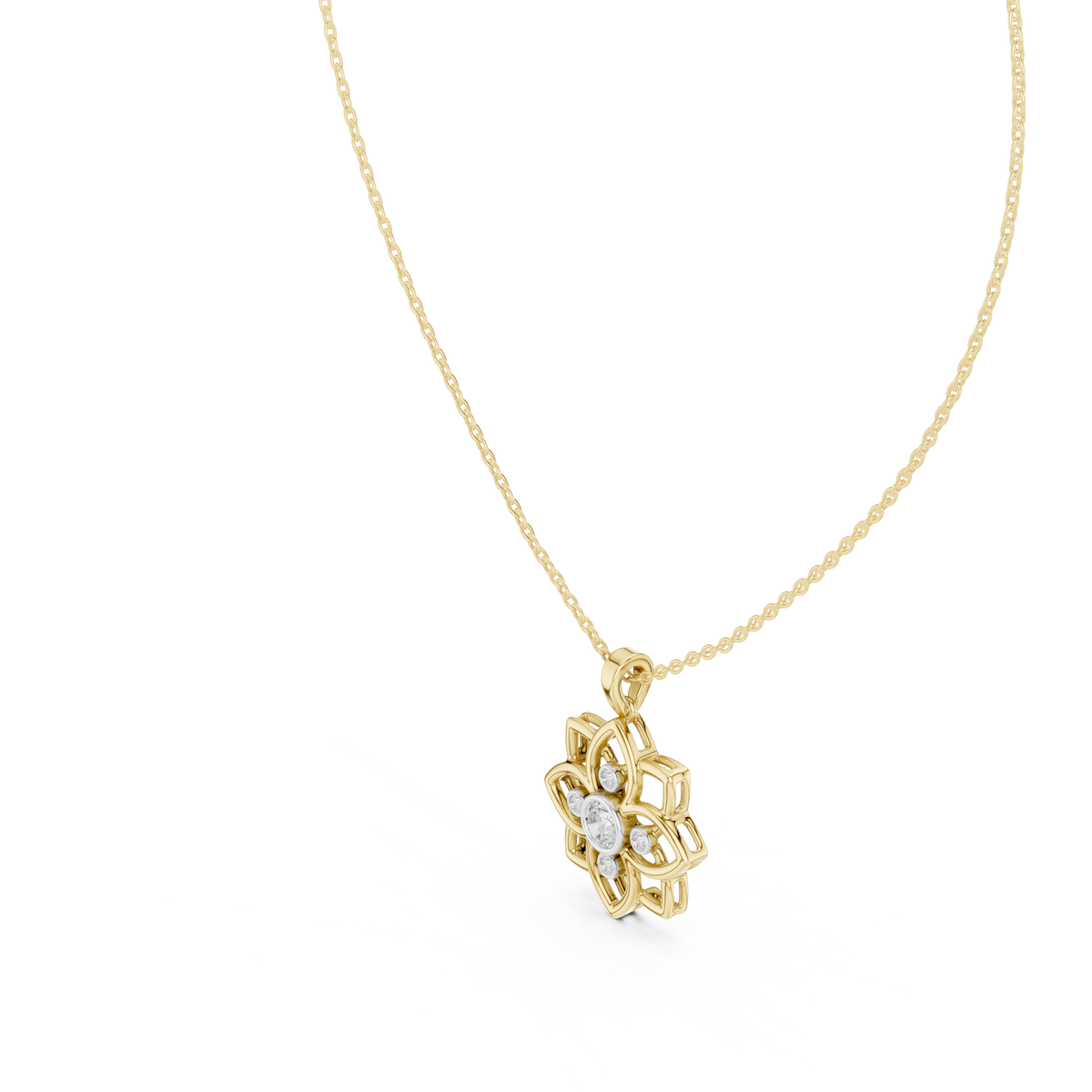 Side profile highlighting the 4.25mm height, botanical cluster detailing, and durable 10k solid gold construction for a smooth, secure everyday fit. Choose from custom metal variations including 10k/14k gold, 925 silver, or platinum with 1ct to 2ct stone sizes.
