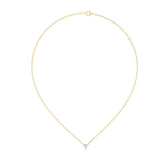 Front CAD schematic view of a sleek triangular gemstone pendant featuring a central 5.70x6.30mm triangle cut diamond or moissanite in a secure three-prong setting with variations in 925 sterling silver, 10k/14k solid gold, or platinum.