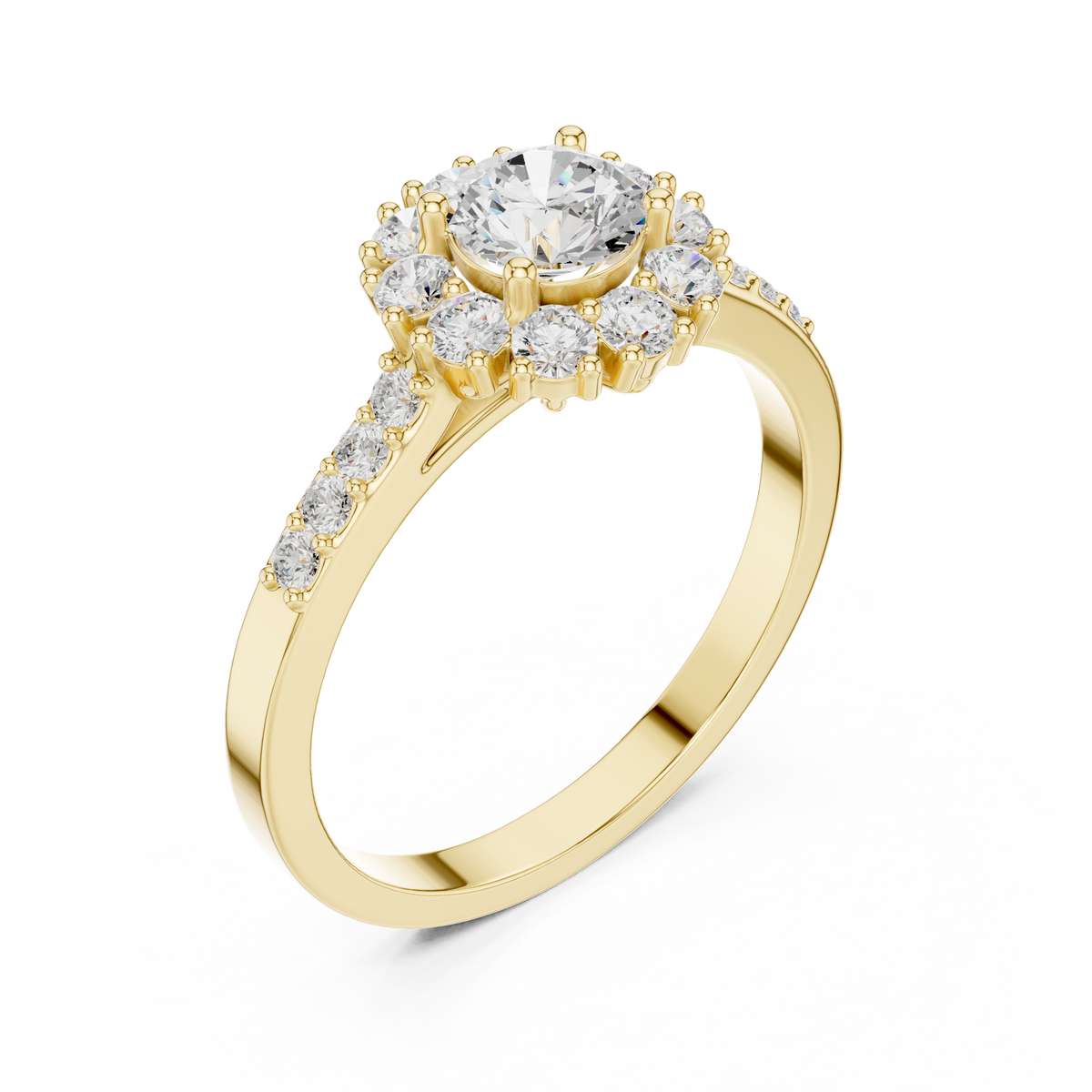 Side profile view displaying the 5.54mm setting height, smooth 2.00mm pave band width, and secure collet mountings. Available in personalized 10k solid gold, 14k gold, 925 silver, and platinum finishes. Elegant wedding band option featuring custom moissanite or lab grown diamond sets.