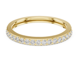 Half Eternity Round Lab Diamond Wedding Band 18K Yellow Gold Micro Pave Prong Setting Custom Heirloom Gift Ring Her