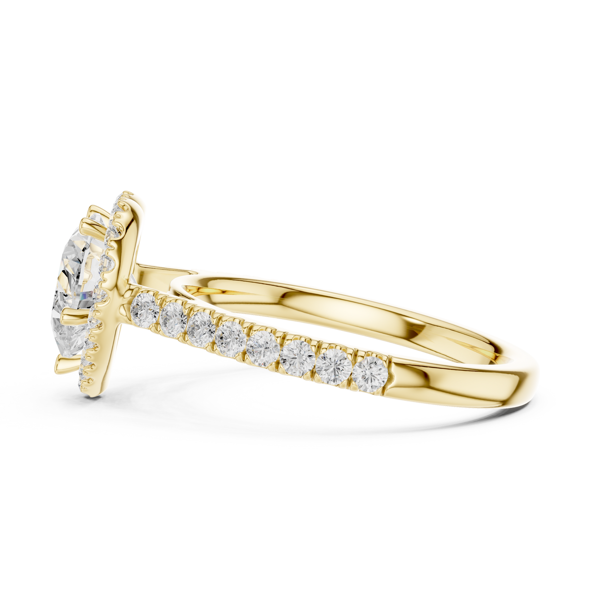 Side elevation shows 2.10mm band width, 1.85mm thickness, and 6.60mm setting height with cathedral arches in 10k solid gold. Perfect custom bridal ring and promise band. Available in 10k/14k gold, silver, and platinum with 1ct to 2ct heart moissanite or lab grown diamond options.