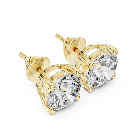 Side profile showcasing 6.09mm setting height with sturdy basket wire design and post. Perfect wedding band complement in 10k solid gold, 14k gold, 925 silver, or platinum. Custom made with 1.0ct to 2.0ct moissanite or lab grown diamond options.