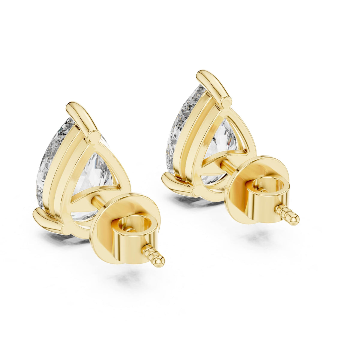 Macro view revealing crisp tip symmetry, brilliant facets, and precise 3-prong placement. Statement ring or stud design in premium platinum, 14k gold, 10k gold, or 925 silver. Personalized with 1ct to 2ct moissanite or lab grown diamond options.
