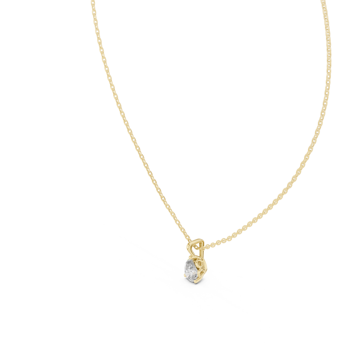 Side profile view highlighting the 5.90mm setting height, open side gallery, and integrated cable chain loops in 10k solid gold. A comfortable anniversary gift alternative to a wedding band, customized in 10k/14k gold, 925 silver, or platinum with tailored 1ct, 1.5ct, or 2ct moissanite and lab grown diamond center stones.