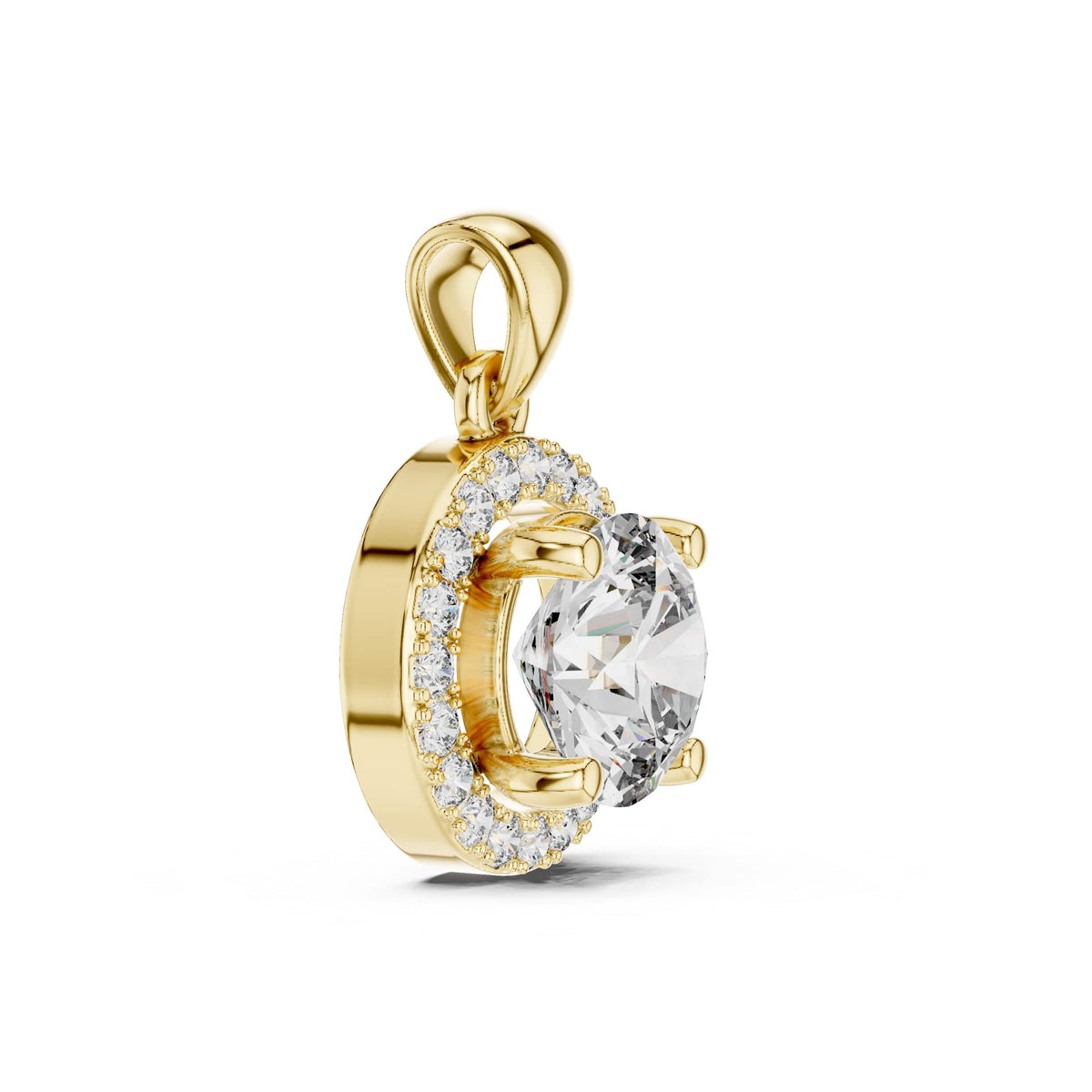 Angled shot displaying exceptional D color and VVS clarity sparkle with a brilliant moissanite stone set in 925 sterling silver.